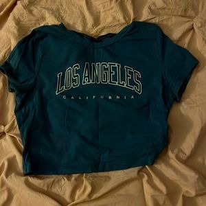 SHEIN Small Blue LA Crop Top